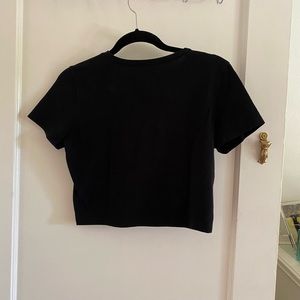 Wild Fable Black Cotton Crop Tee